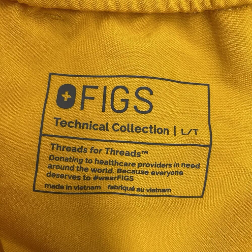 FIGS Tansen Jogger Scrub Pants Men L Tall Yellow Drawstring Pockets Po#5956 NWOT - Picture 3 of 11